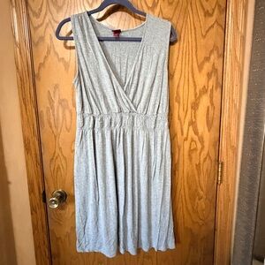 Merona Heather Gray V-Neck Knit Dress Large